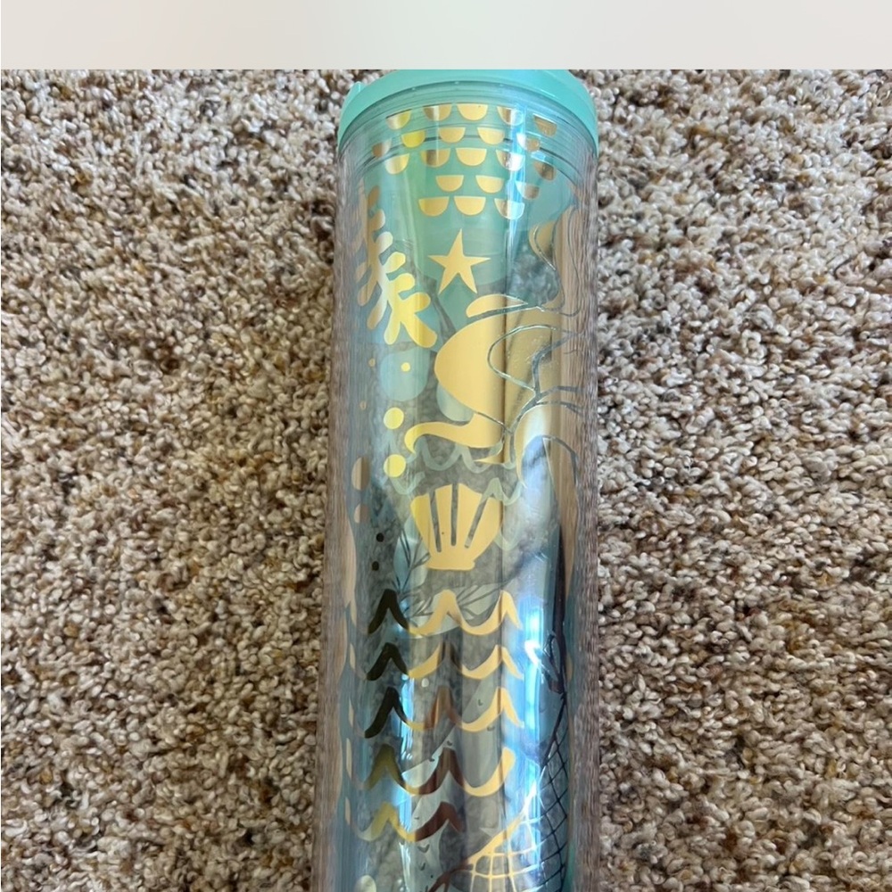 Starbucks Tumbler with Gold Accents